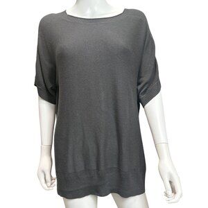 Lululemon Be At Ease Poncho Womens OS Gray Knit High-Low Short Sleeve Sweater